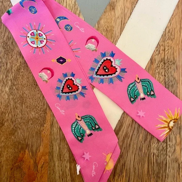 Camilla “Rainbow Roads” Neck Silk Scarf - Picture 1 of 6